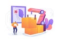 AI-Managed Robotics in Supply Chain abstract concept vector illustration. Royalty Free Stock Photo