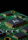 AI Microchip on Circuit Board Closeup Artificial Intelligence Hardware Machine Learning Processor Royalty Free Stock Photo