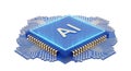 Ai microchip powering advanced technology and future innovation isolated on white background Royalty Free Stock Photo