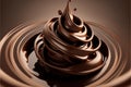 Ai generated illustration of melting splashing brown chocolate