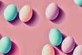 Ai midjourney generated pastel colored dragee eggs