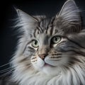 Ai midjourney illustration of a Norwegian forest cat Royalty Free Stock Photo