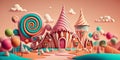 cute candyland, generated ai illustration