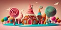 cute candyland, generated ai illustration