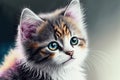 Ai midjourney generative, young kitten portrait
