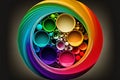 Ai generated illustration of a color circle in rainbow colors Royalty Free Stock Photo