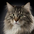 Ai midjourney illustration of a Norwegian forest cat Royalty Free Stock Photo