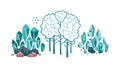AI Mind Forest. Brain-like trees, cognitive network, organic intelligence, abstract nature, vector design Generative AI Royalty Free Stock Photo