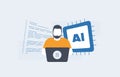 AI model training with neural network development. Machine learning workflow for generative AI, showing data processing Royalty Free Stock Photo