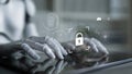 AI Monitoring Biometric Authentication and Security System Latch Royalty Free Stock Photo