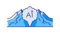 AI Mountain, Artificial Intelligence Landscape, Future Tech, vector design Generative AI Royalty Free Stock Photo