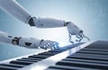 Ai music composer or generator with robot play piano