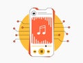 AI Music Generator illustration featuring artificial intelligence, music creation, algorithms, sound design, audio tech