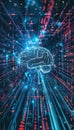AI Neural Analysis: Digital Patterns and Binary Code Brain Representation Royalty Free Stock Photo