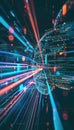 AI Neural Analysis: Digital Patterns and Binary Code Brain Representation Royalty Free Stock Photo