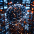 AI neural architecture, binary code scaffolding. Royalty Free Stock Photo