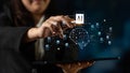AI Neural Network and Data Processing System Latch Royalty Free Stock Photo