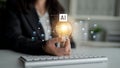 AI Neural Network and Data Processing System Latch Royalty Free Stock Photo