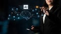 AI Neural Network and Data Processing System Latch Royalty Free Stock Photo