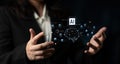AI Neural Network and Data Processing System Latch Royalty Free Stock Photo