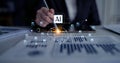 AI Neural Network and Data Processing System Latch Royalty Free Stock Photo