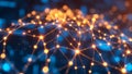 AI neural network visualization with interconnect background image Royalty Free Stock Photo