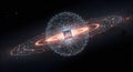 AI Neural Network Visualization in Space Royalty Free Stock Photo