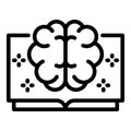 Ai open smart book icon, outline style