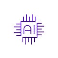 AI optimized hardware icon, line logo design