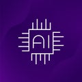 AI optimized hardware icon, line vector design