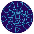 AI Pattern Recognition icon. Vector thin line illustration Royalty Free Stock Photo