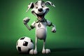 The Pawsome Prodigy: A 3D Generated Tale of a Dogâs Soccer Aspirations on Green Gradient Background