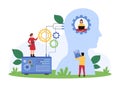 AI personal assistant optimization, improvement of artificial intelligence by tiny people Royalty Free Stock Photo