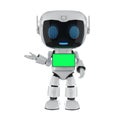 Ai personal assistant robot with empty screen Royalty Free Stock Photo