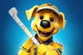 Petfluencers: The Pooch\'s Ascent as the Hottest Newcomer in Ice Hockey on Blue Background