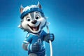 Petfluencers: The Pooch\'s Ascent as the Hottest Newcomer in Ice Hockey on Blue Background