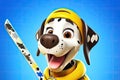 Petfluencers: The Pooch\'s Ascent as the Hottest Newcomer in Ice Hockey on Blue Background