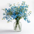 AI photo of Forget me not flower in vase Royalty Free Stock Photo
