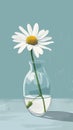 AI photography of a flower vase, a bouquet of flowers in a glass vase with clean water, water drops, bright and beautiful picture, Royalty Free Stock Photo