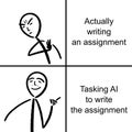 AI plagiarism school meme