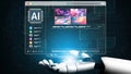 AI Image Generator Platform Interface with Colorful Art Thumbnails Muxer Royalty Free Stock Photo