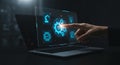 AIPowered Automation Optimizing Workflow with Futuristic Technology and Digital Transformation on Laptop Touchscreen