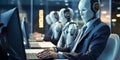 AI-powered business concept with robots and AI algorithms streamlining operations and customer service. Generative AI Royalty Free Stock Photo