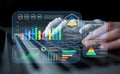 AI Powered Business Intelligence Dashboard for Data Analysis Motif Royalty Free Stock Photo