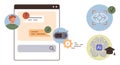 AI-Powered Chatbot Interaction with Machine Learning and Visual Recognition Features Royalty Free Stock Photo