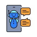 AI-powered Chatbots black line icon