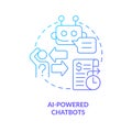 AI powered chatbots blue gradient concept icon