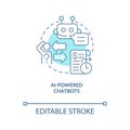 AI powered chatbots turquoise concept icon