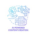 AI powered content creation blue gradient concept icon