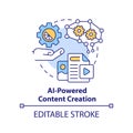 AI powered content creation concept icon